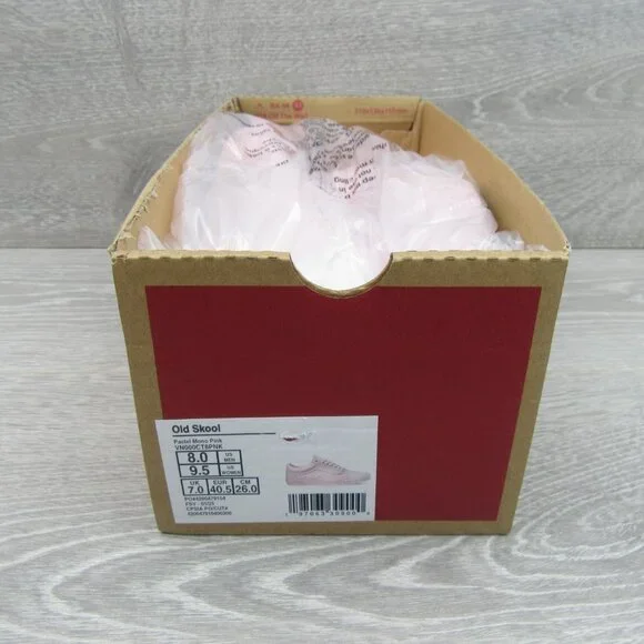 Vans Old Skool Pastel Mono Pink Mens Size 8 / Womens Size 9.5 NEW - Picture 12 of 13